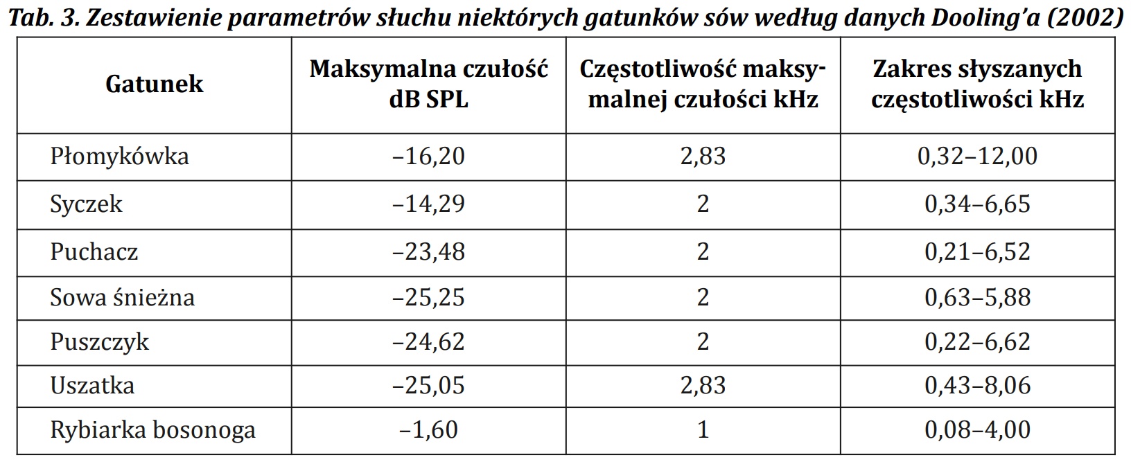 słuch sów - Sowy Puszczy Białowieskiej